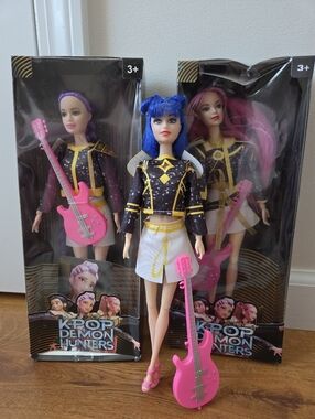 Set Of 3 Huntrix K-pop Demon Hunter Dolls Rumi Mira Zoe